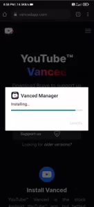 Reinstall the YouTube vanced app.
