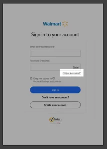 Walmart password resetting is not working?